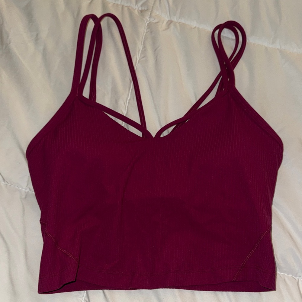 Women's Burgundy waist length tank